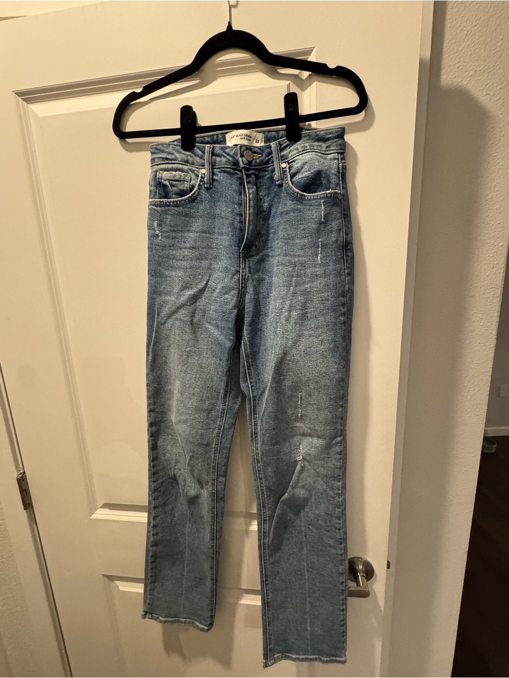 Just Black Light Blue Straight-Leg Jeans